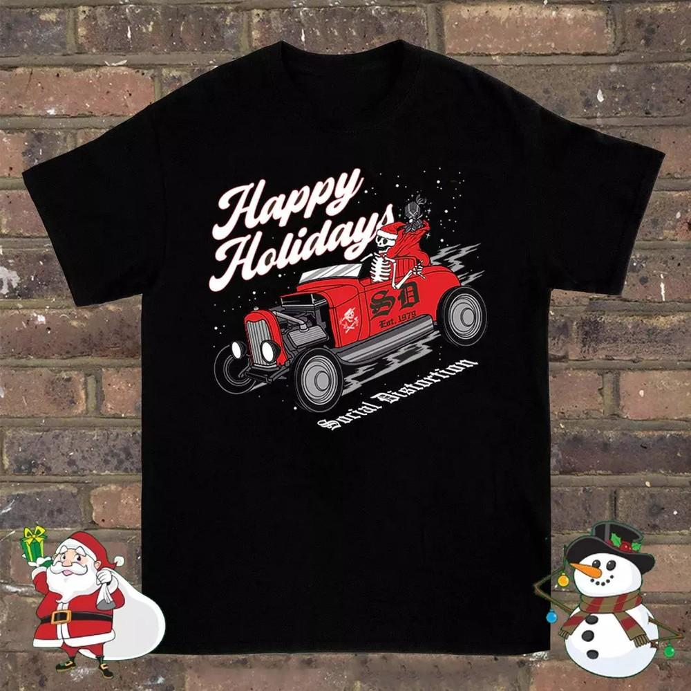 Social Distortion Band Santa Christmas T-shirt Cotton Unisex Size S-4XL BT343 Unisex T-Shirt