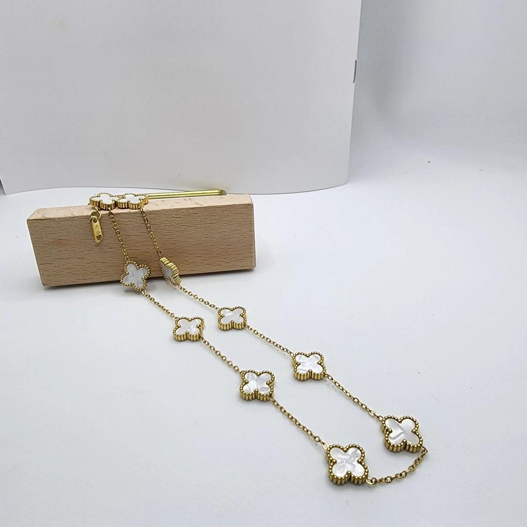 Ожерелье с четырьмя листочками клевера, легкая роскошная простая цветочная ключичная цепочка, женское ожерелье Haute Sense