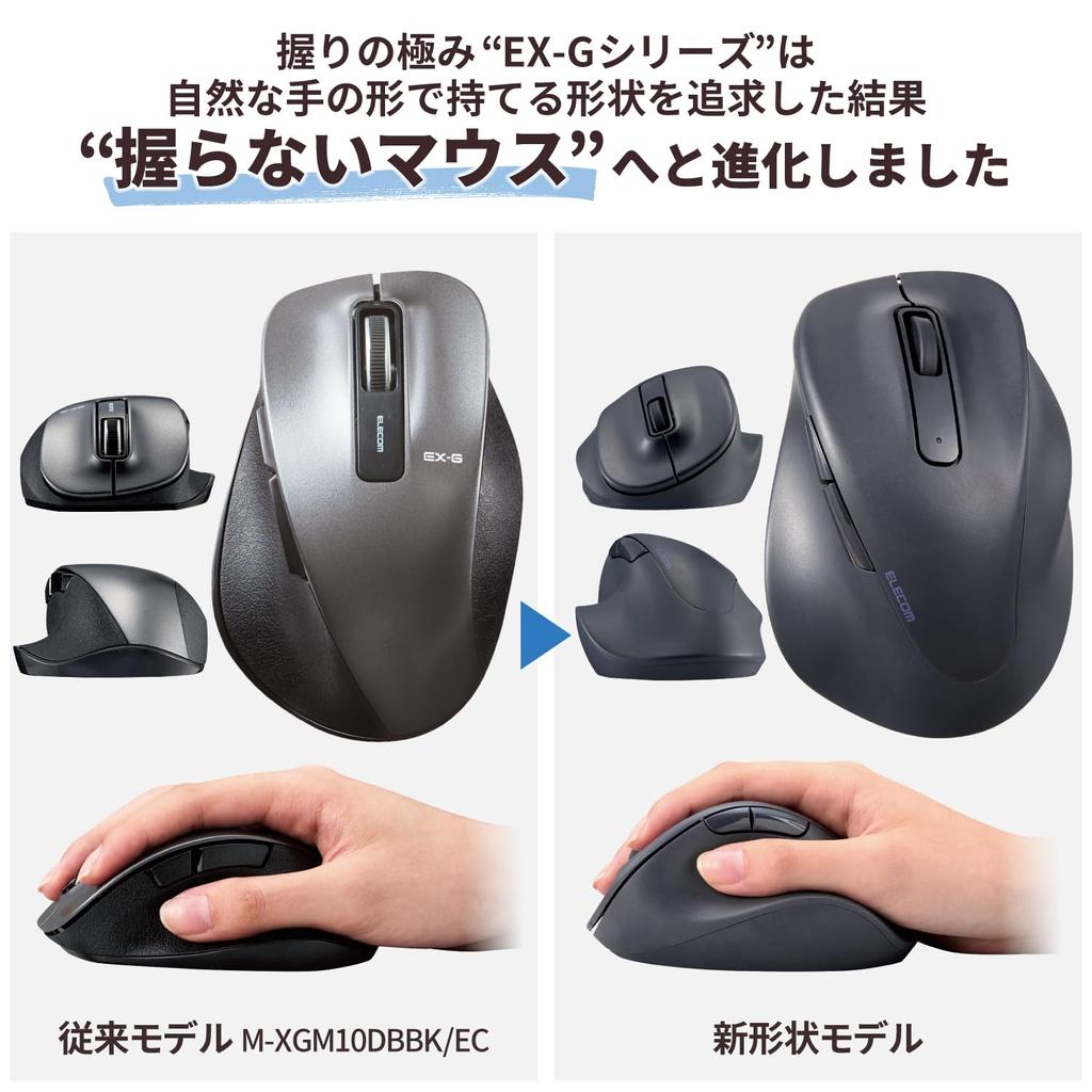 ELECOM Mouse Wireless Mouse Wireless Quiet S Size 5 Buttons Evaluation Certified Antibacterial Black EX-G 2.4GHz "AskDoctors Service" M-XGS30DBSKBK