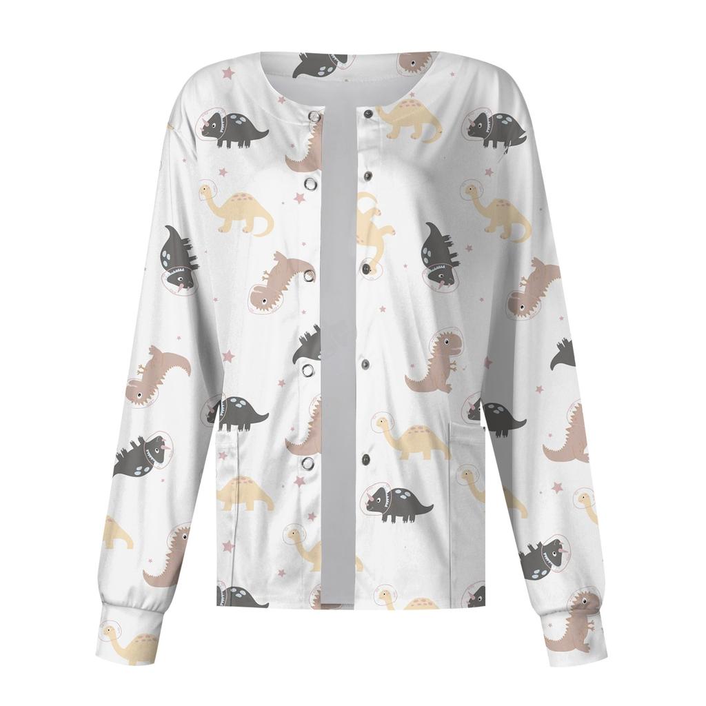 Женский однобортный защитный комбинезон с длинным рукавом и карманом, рабочий воротник-стойка, кардиган, куртка, топ