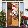 Christmas Door Cover Decoration Front Colorful Print Christmas Door Backdrop Door Decor Holiday Festive Xmas
