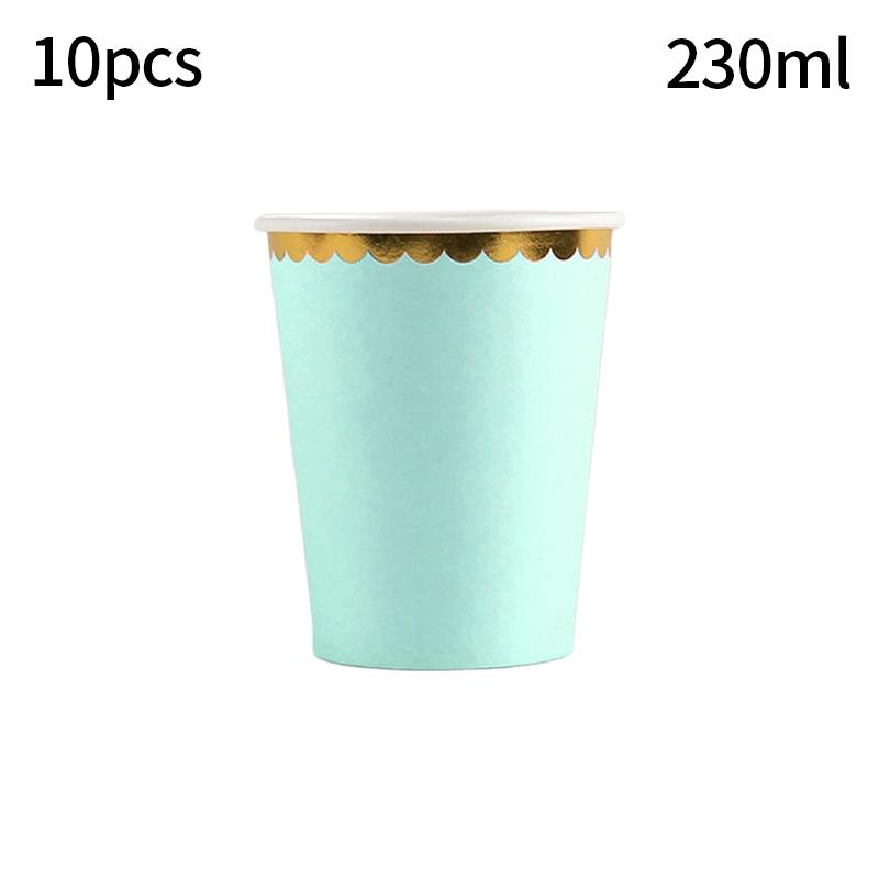 10pcs/set Disposable Birthday Tableware Cup Paper Plate Straws Birthday Party Wedding Decoration Kids Baby Shower Party Supplies
