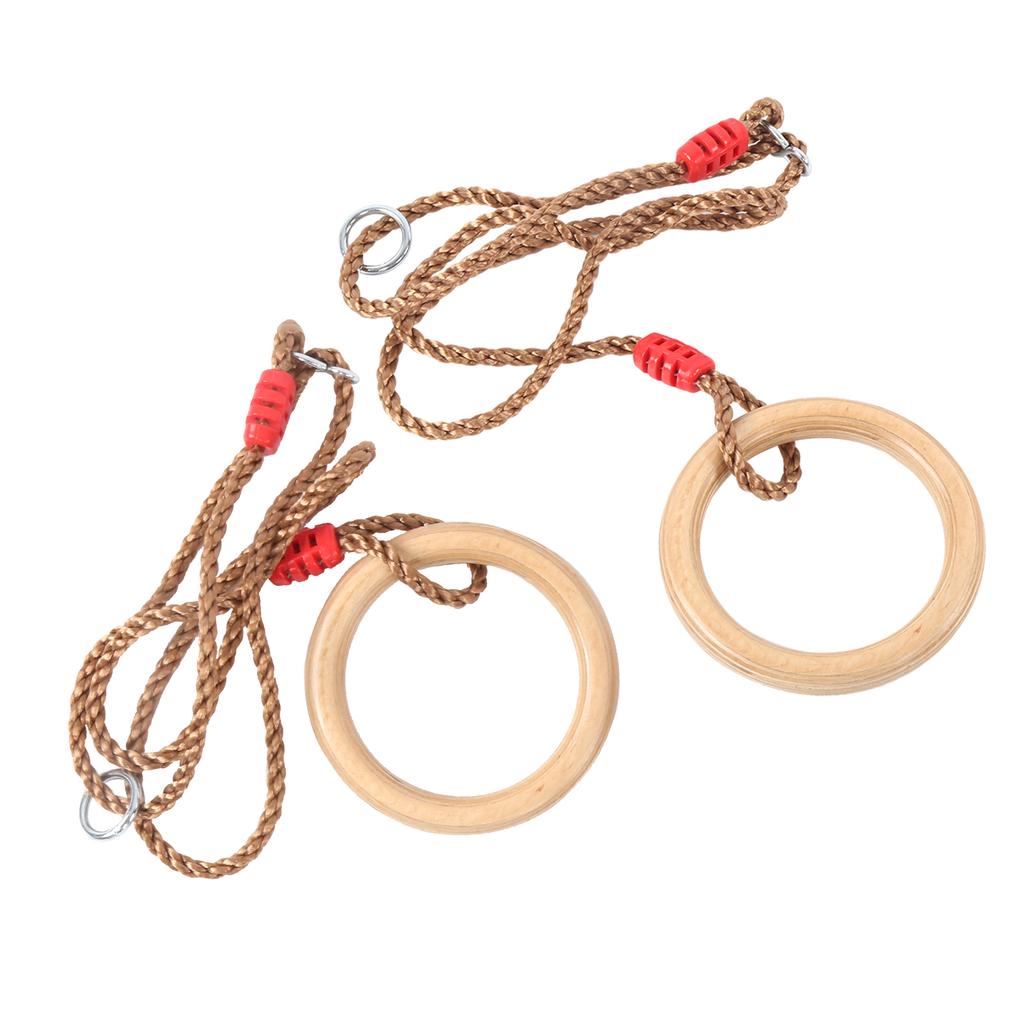 Набор из 2 шт. Фитнес Деревянное гимнастическое кольцо с веревкой Детские спортивные деревянные кольца для качелей
