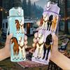 1PC Herd Of Running Horses 750ml Color Plastic Sports Water Bottle Leakproof Flip Straw Lid Suitable for Sports Office Home Use