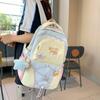Student Schoolbag Color-Matching Women's Travel Commuter Backpack for Teenage Girls