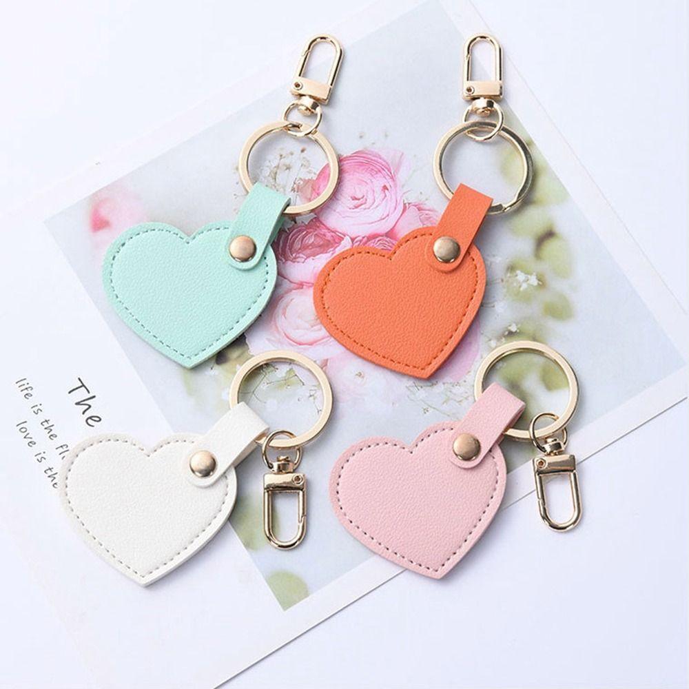 Простой кожаный брелок в форме сердца, автомобильный брелок для ключей, красочный кулон в форме сердца, брелок для ключей, сумка, висит