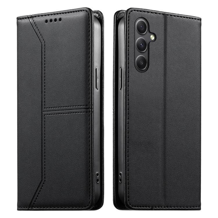 Stitched Line Magnetic RFID Vegan Leather Phone Case, Card Slots Wallet Shockproof Protective Flip Cover For Samsung Galaxy A06 / A07 4G / 5G
