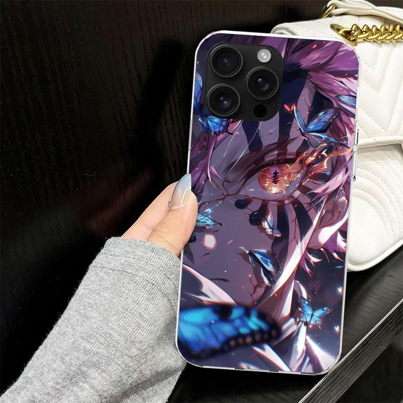 Чехол Demon Slayers Аказа для iPhone 13 12 Mini 11 Pro Max Мягкий чехол для телефона X XS XR 7 SE 8 Plus 6 6S 5 5S Силиконовый Черный Capa