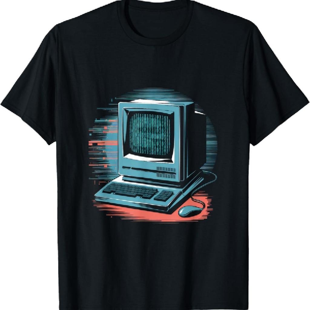 Binary Code Matrix Vintage Computer Hacker T-Shirt