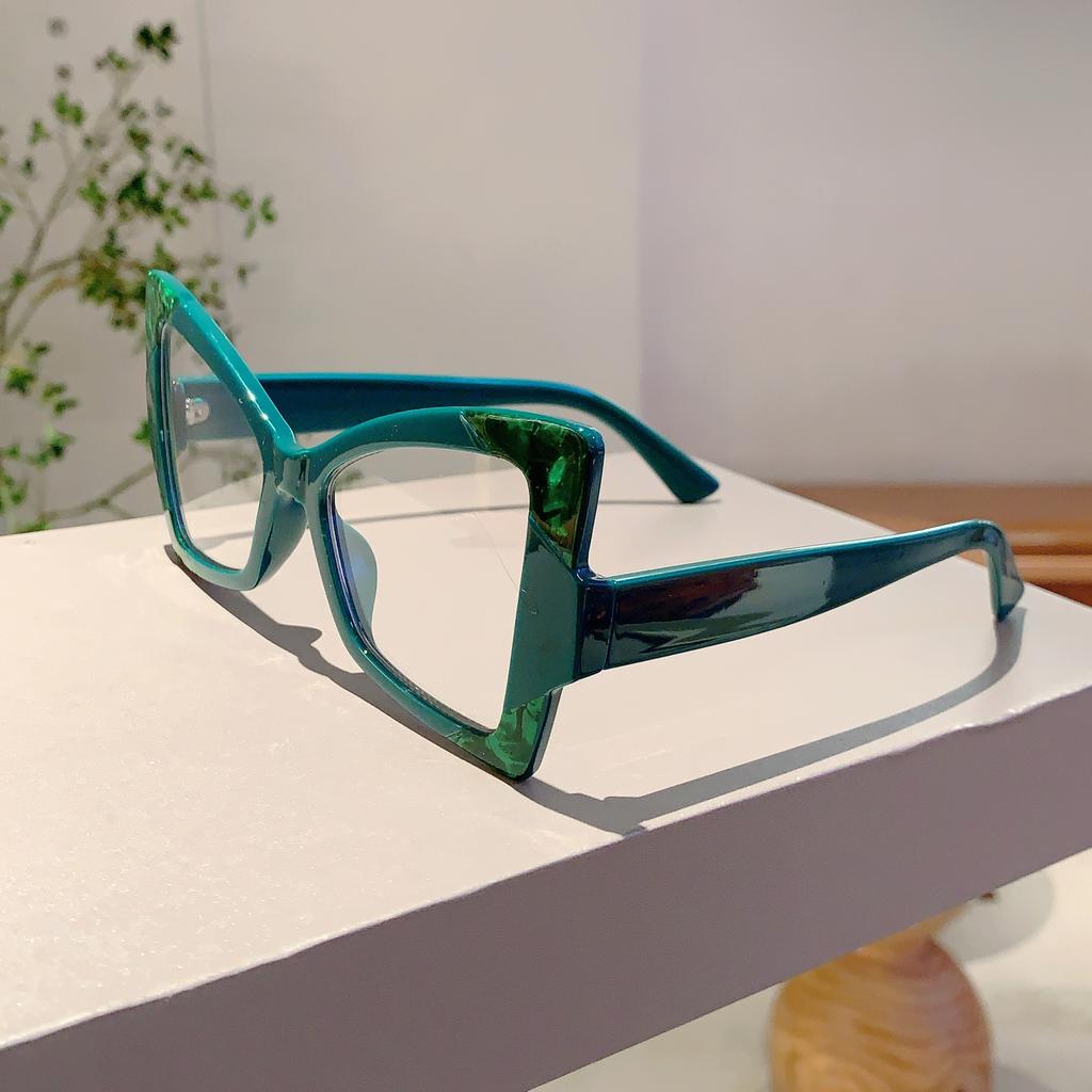 Женские очки кошачий глаз оверсайз Новые очки без диоптрий с защитой от синего света Модные очки формы бабочки