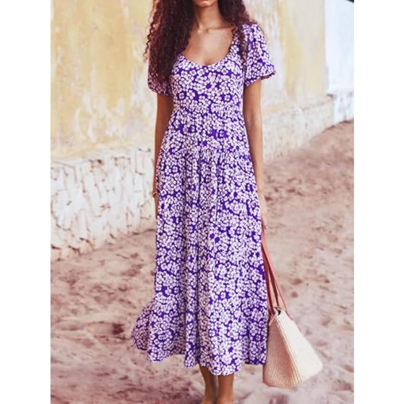 Женская одежда Платье с короткими рукавами, короткими рукавами, с зауженной спиной и принтом в виде сеточки