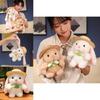 Adorable Plush Pudding Rabbit Toy With Hat Soft White Bunny Doll For Kids And Collectors