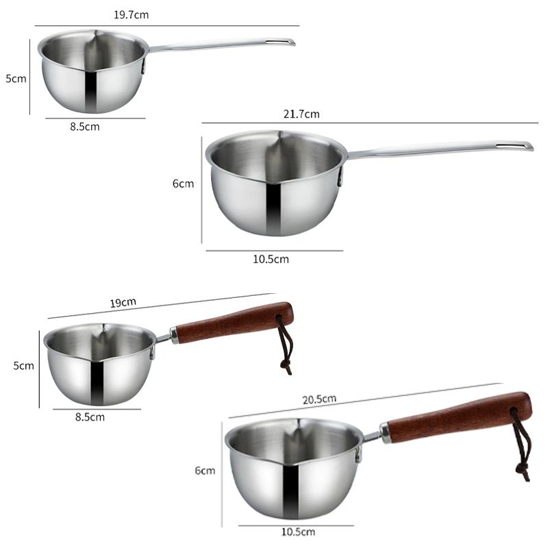 304 Stainless Steel Mini Hot Oil Pot Milk Pan Milk Pot Small Saucepan for Boiling Butter Melting Pot Butter Warmer Kitchen Pan