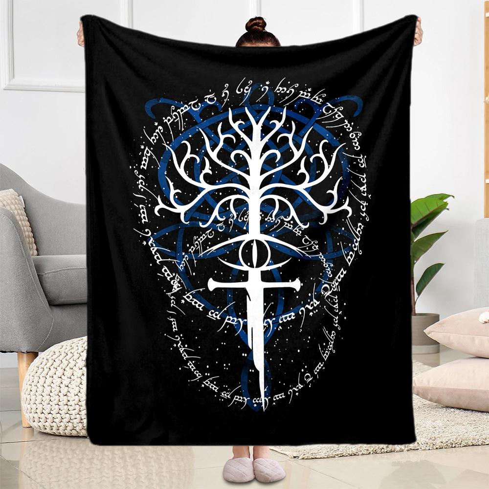 Lord Rings Symbol Blanket Comfortable Perfect for Couch Livingroom Bed All-Season Use Modern Unique Gift for Family and Friends Camping