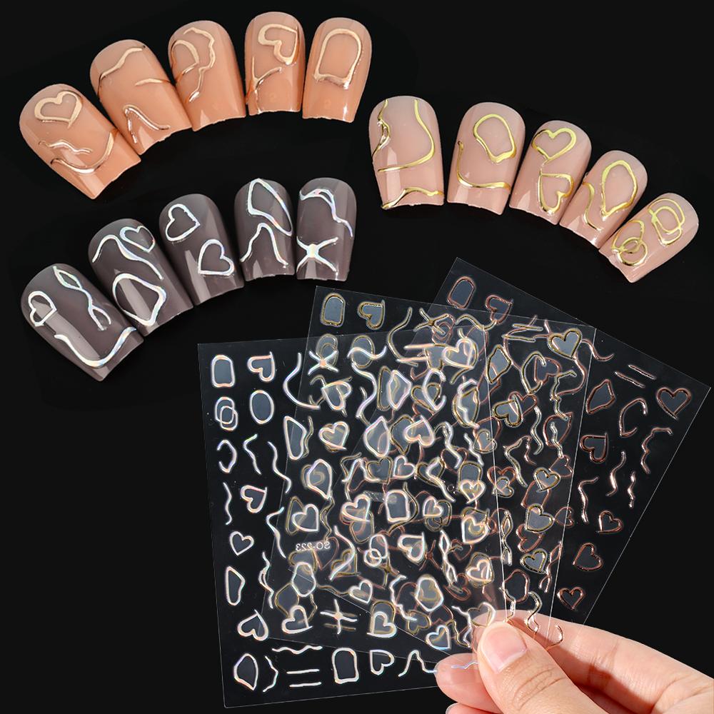 1PCS Laser Love Nail Stickers
