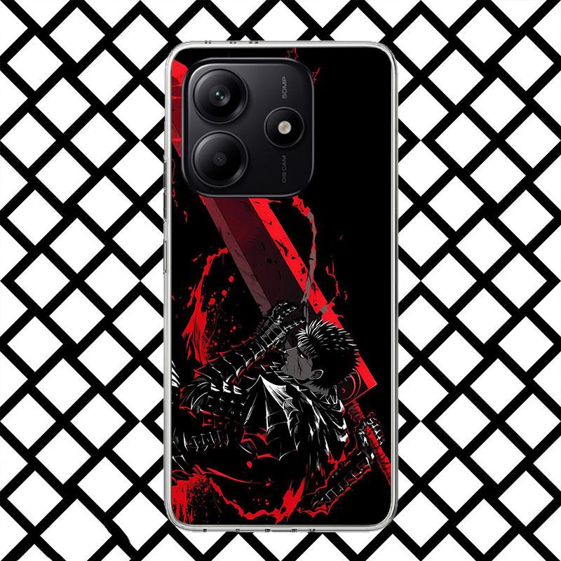 Чехол для телефона Аниме G-Guts B-Berserks для Xiaomi Redmi Note 15 14 14S 13 12 12S 11 Pro Plus 11E 11T 11S 10S 5G Мягкий чехол Fundas Re