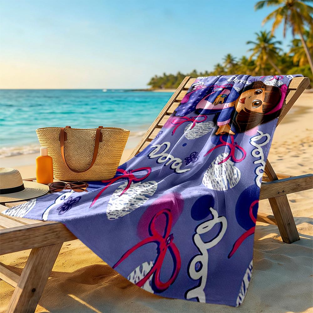 Dora Explorer Beach Towel High Absorbency & Quick-Dry Comfortable Lightweight Suitable for Sports, Travel, Swimming, Yoga, Bathroom, Beach, And Pool