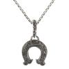 [sakuto] Men's Silver 925 Horseshoe Necklace with Tribal Arabesque Design (45cm)