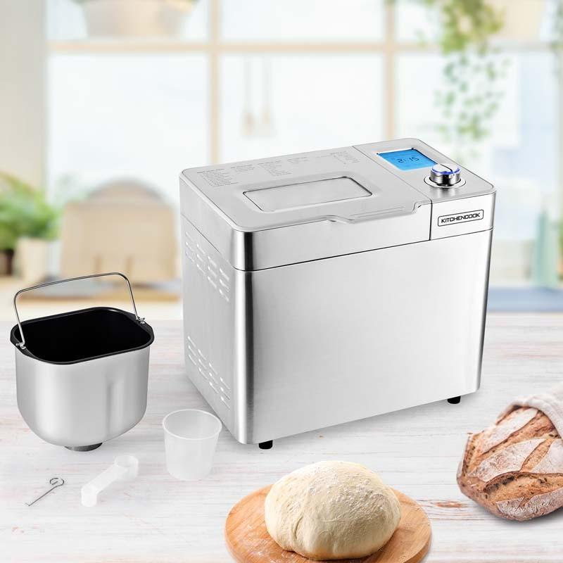 Хлебопечка из нержавеющей стали, 25 программ, противень с антипригарным покрытием Smarti Kitchencook