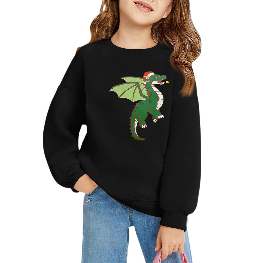 Рождественские пуловеры с круглым вырезом для девочек, детские топы с принтом