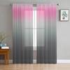 Gray Black Gradient Tulle Curtains Living Room Kitchen Chiffon Bedroom Balcony Sheer Fashion Home Decor