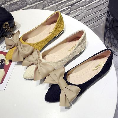 Универсальные туфли-лодочки с плоским бантом, нежные, как фея, 2025 весна/лето, новая модель, женские туфли-лодочки с острым носком