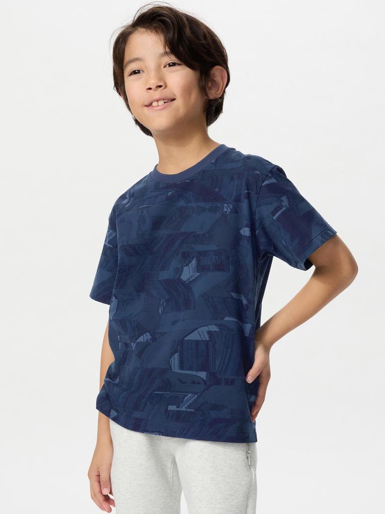 Uniqlo Футболка Kids Dry Ex Crewneck с принтом A