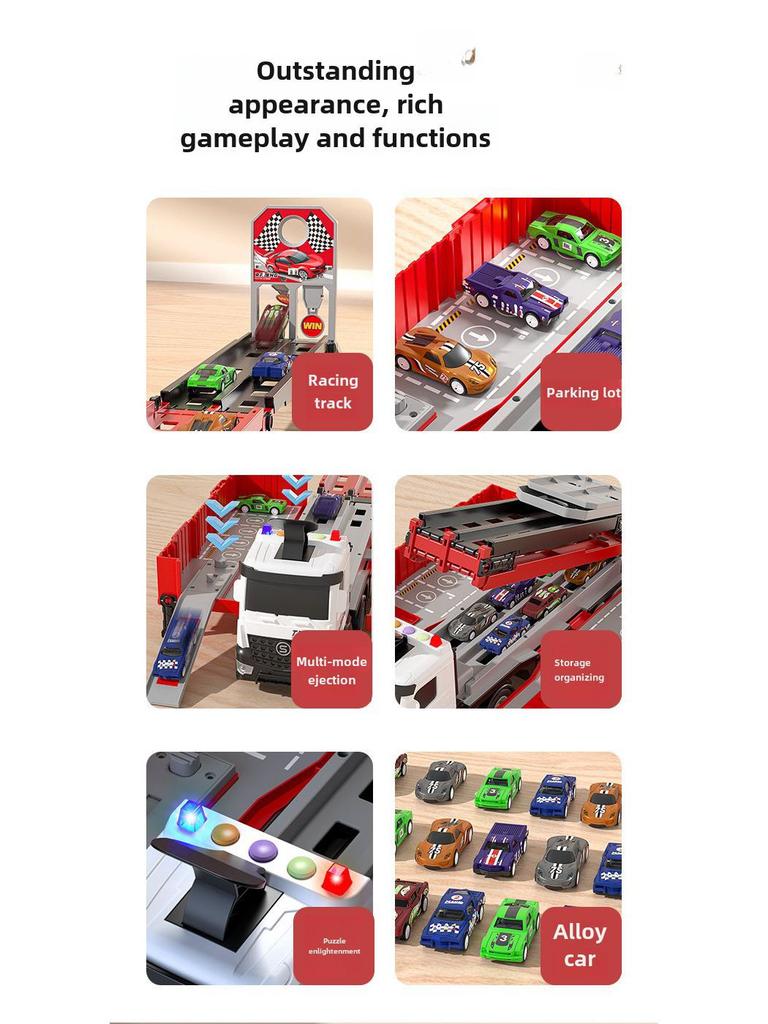 Детский трансформирующийся набор для хранения машин и гоночной трассы для мальчиков (Возраст 3-6 лет)