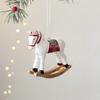 Рождественский кулон в стиле ретро, ​​милый цветной 3D мультяшный лошадка-качалка, подвесное украшение из смолы для рождественской елки, рождественское украшение для дома и праздника