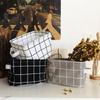 Multifunctional Printed Cotton and Linen Desktop Storage Box with Handle Small Fresh Fabric Storage Basket To Organize Sundries