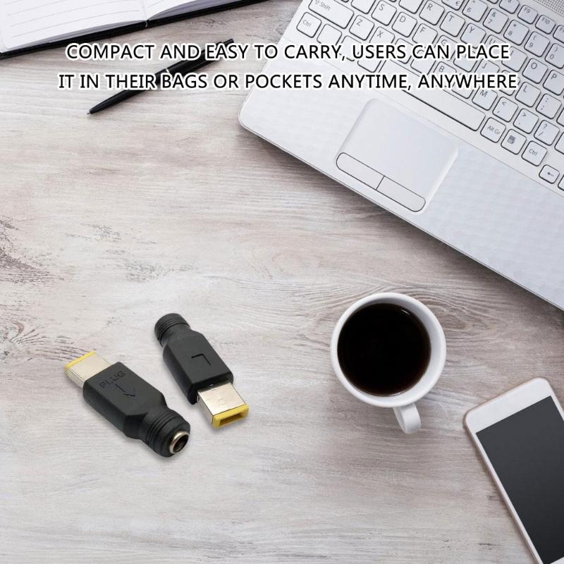 Portable DC5521 Female to Square Port Male Converter Adapter Power Conversion Head for YOGA 11S 13 Laptops