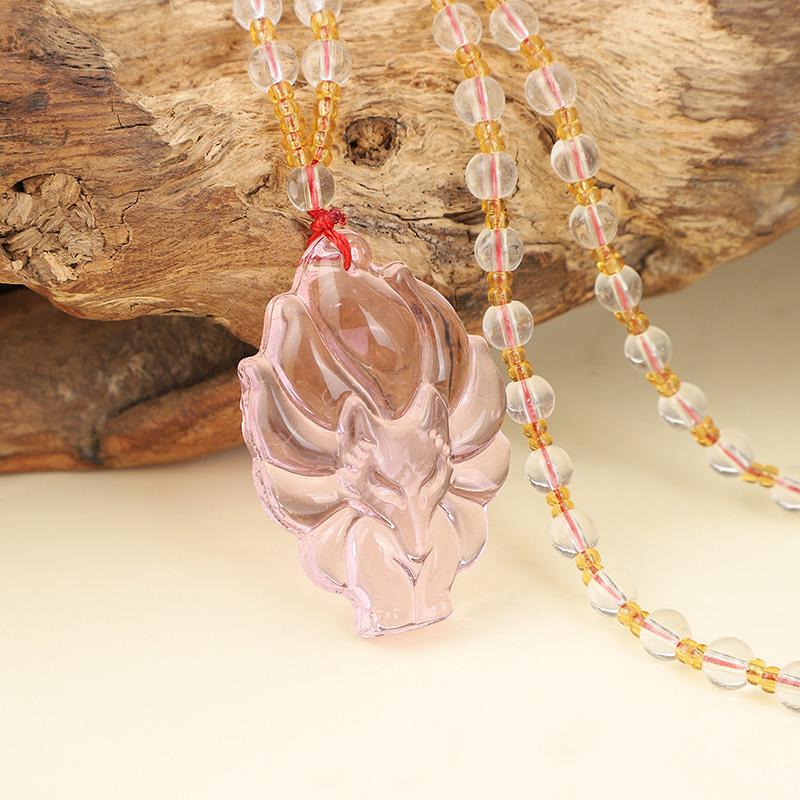 1 шт. Подвеска в виде лисы, модное ювелирное украшение, ожерелье на удачу, универсальная ручная работа, цепочка для свитера, стекло