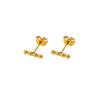 Titanium steel simple and versatile gold bead stud earrings women's fashion commuter light luxury earrings plated with 18K gold stainless steel earrin