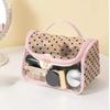 Transparent Mesh Cosmetic Bag Women Makeup Bag Double Zipper PVC Waterproof Makeup Pouch Toilet Wash Bag Large Tote Handbag