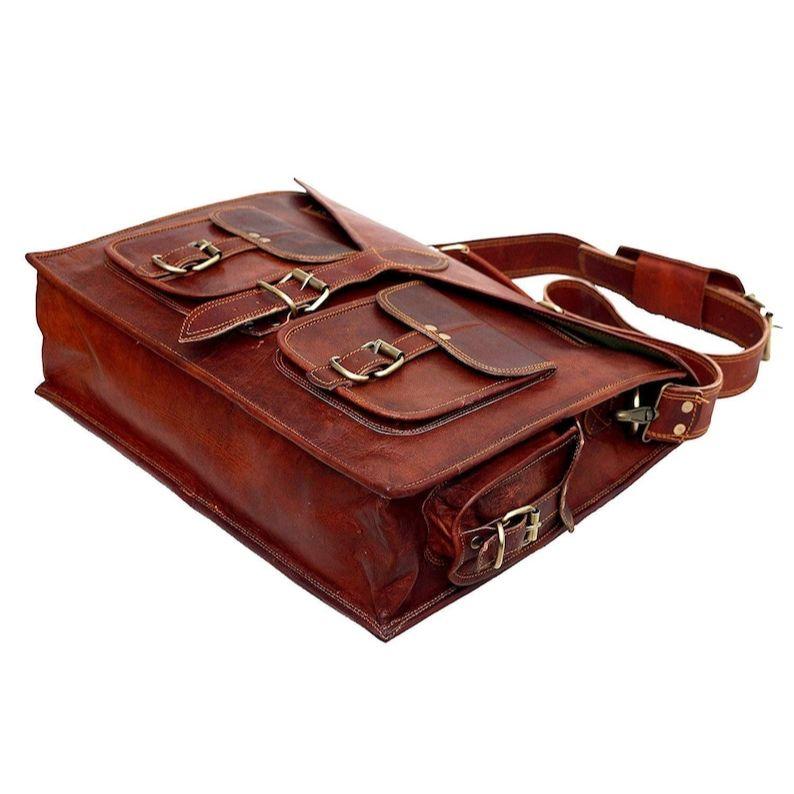 Сумка унисекс ручной работы, винтажная сумка из натуральной кожи, деловая сумка для ноутбука, сумка ручной работы с плечевым ремнем, офисная школьная дорожная сумка-мессенджер