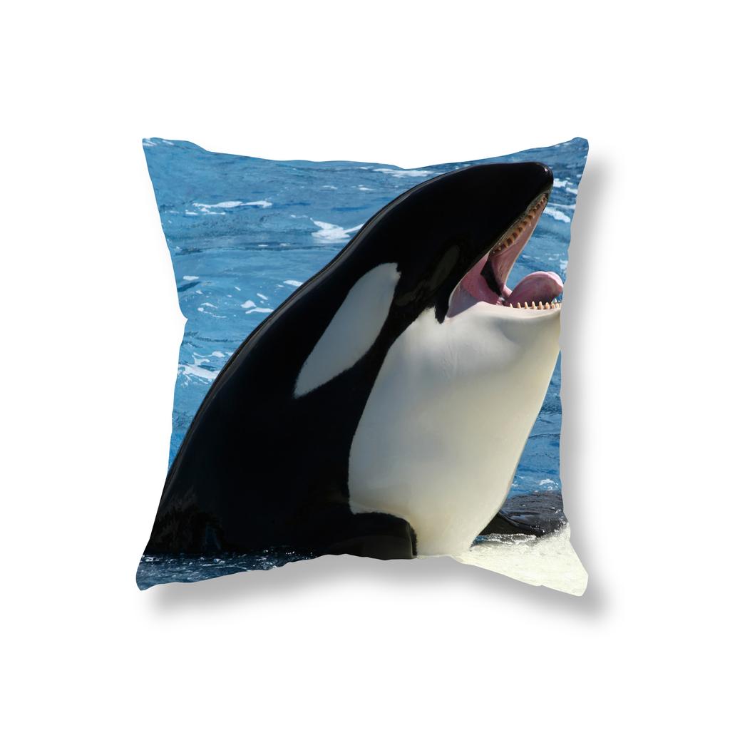 Милая наволочка с китом и косаткой, украшение для дивана, прикроватная тумбочка для офисного игрового стула, чехол для подушки, домашний декор, наволочка 45x45 см