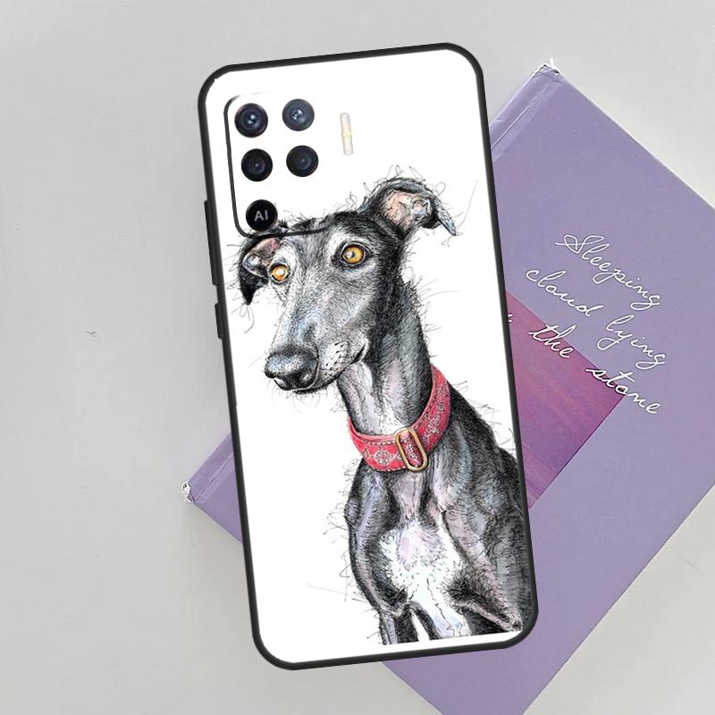 Galgo Greyhound Dog Cover For Oppo A78 A98 A74 A54 A94 A15 A16 A17 A52 A72 A76 A96 A53 A57S A58 A5 A9 Phone Case