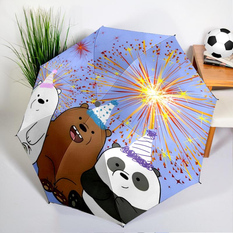 Nightly Friends bears Adventure Umbrella Folding umbrella, automatic umbrella 8-Frame for Travel, camping Use Gift for Halloween Christmas