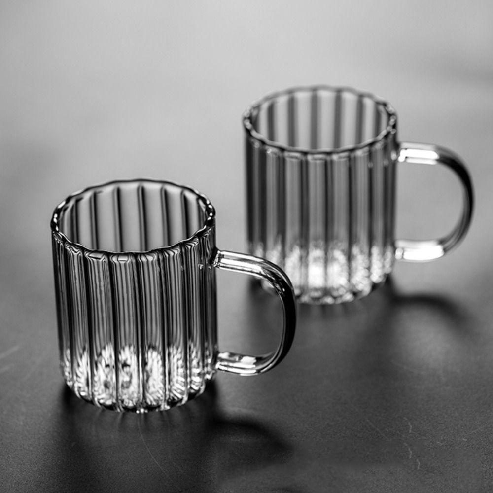 Термостойкая вертикальная полосатая кружка для овсянки, молока, кофе, прозрачная чашка для чая, чашка-цветок, чашка для питья