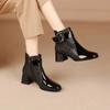 Fashion Women Ankle Boots Thick Heels Platform Short Boots Fashion AutumnNew  Female Shoes Retro Belt Buckle Work Shoes Botas De Mujer