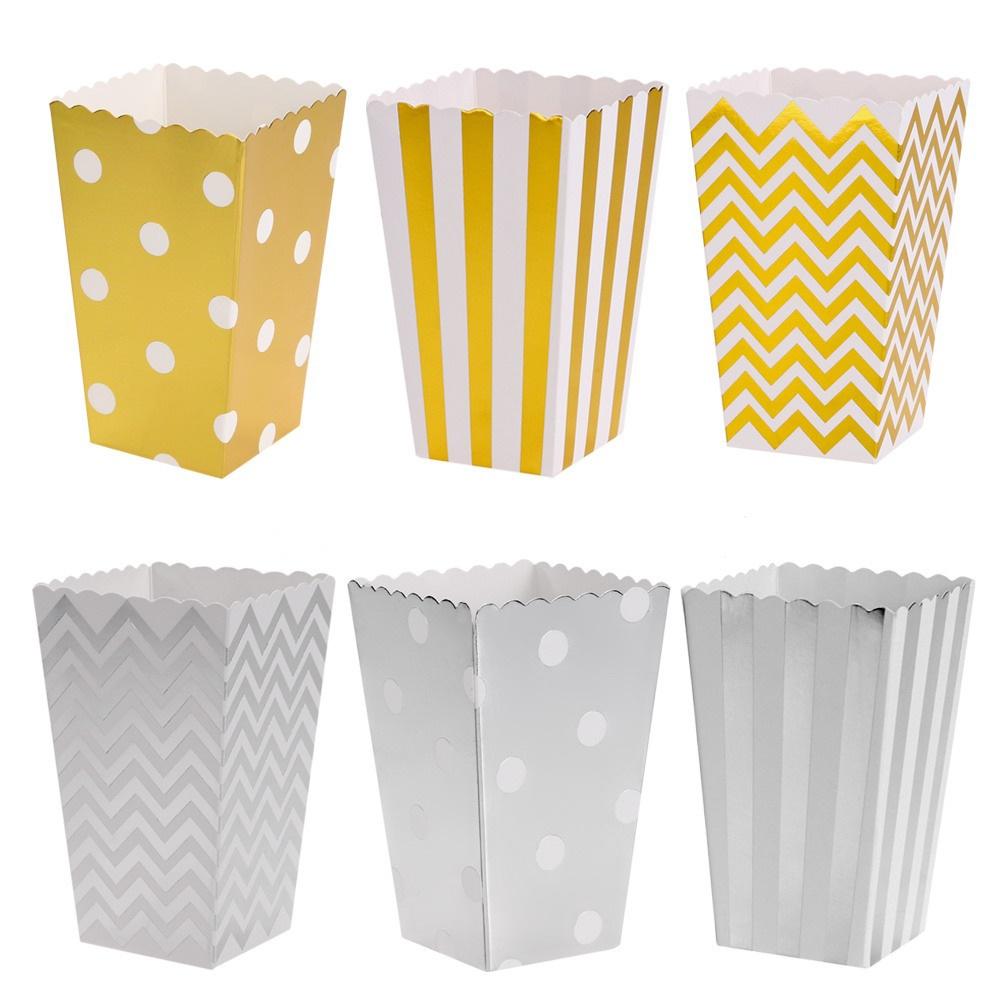 12шт блестящие 8 цветов коробки для попкорна товары для свадебной вечеринки