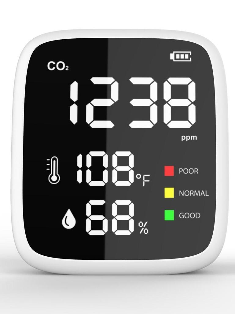 Новый детектор CO2 Монитор качества воздуха Инфракрасный NDIR-детектор с измерением температуры и влажности Портативный монитор концентрации углекислого газа для дома