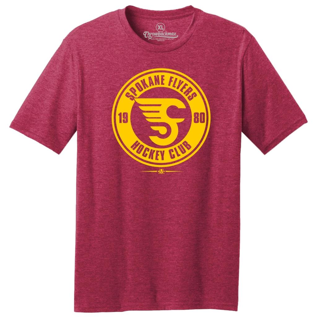 Spokane Flyers 1980 Hockey TRI-BLEND Tee Shirt - Spokane Chiefs