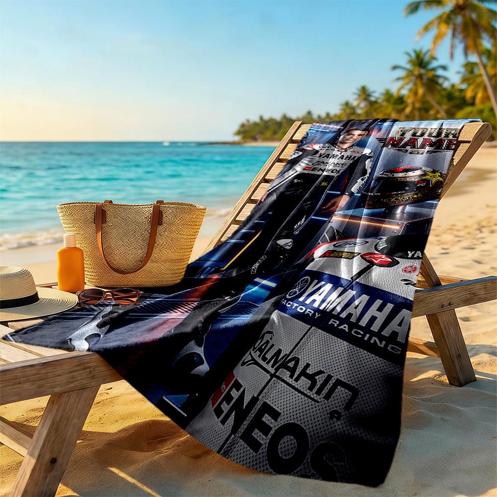 Jorge Lorenzo Customize Your Name Beach Towel Soft Durable Quickdry Suitable For Swimming Gym Camping Yoga Vacation