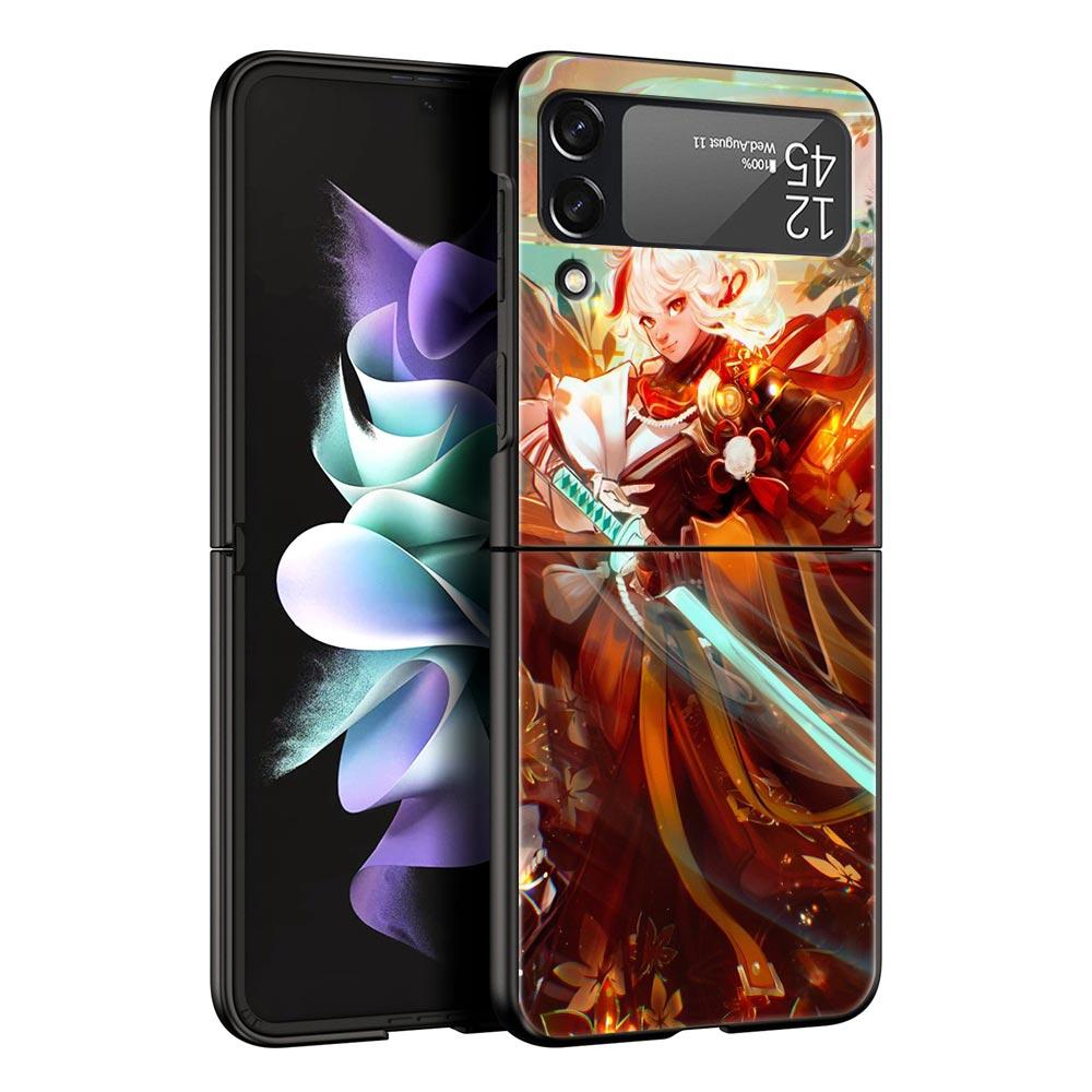 Чехол для телефона Xiao Genshin Impact для Samsung Galaxy Z Flip 3 4 5, черный, складной, жесткий, для ПК, защитный чехол