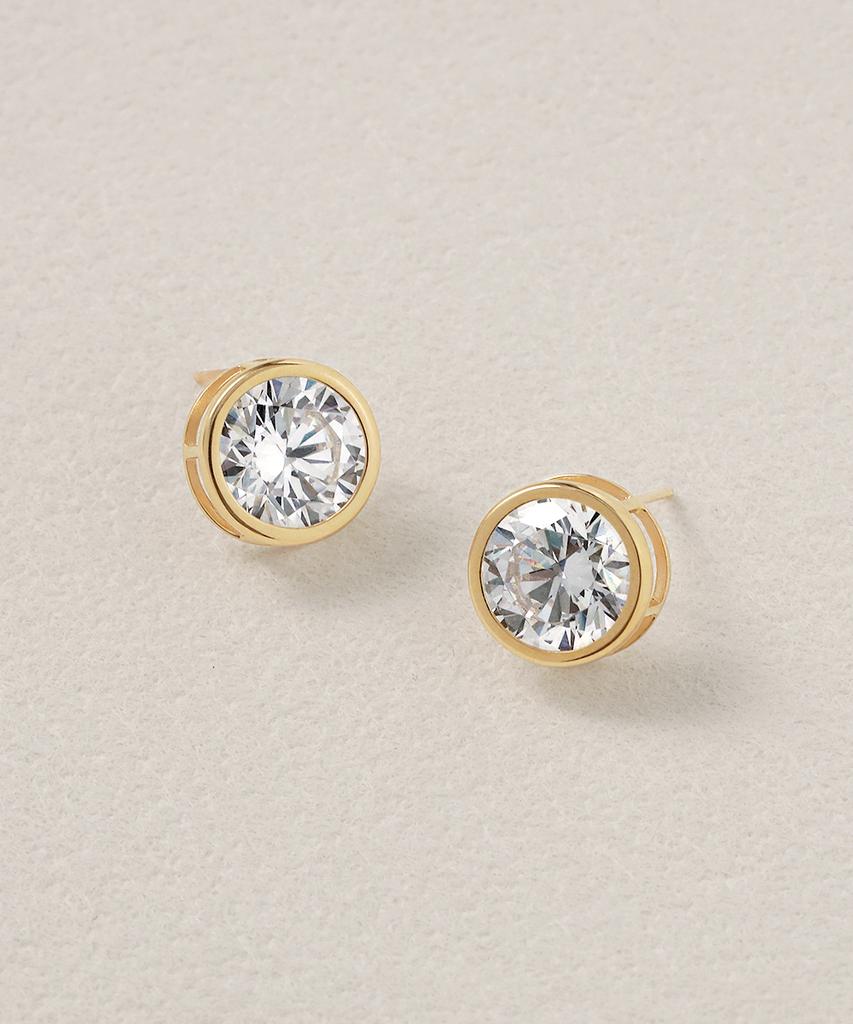 Серьги Mcel 14K Moa с безелем и кубическим цирконием