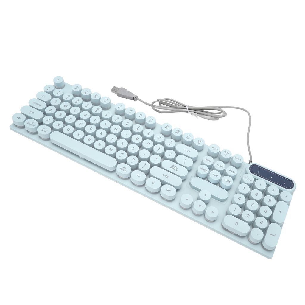 Игровая клавиатура USB Круглые 104 клавиши С подсветкой Эргономичная Складные ножки Мультимедийные клавиши Проводная клавиатура для настольного компьютера Ноутбука