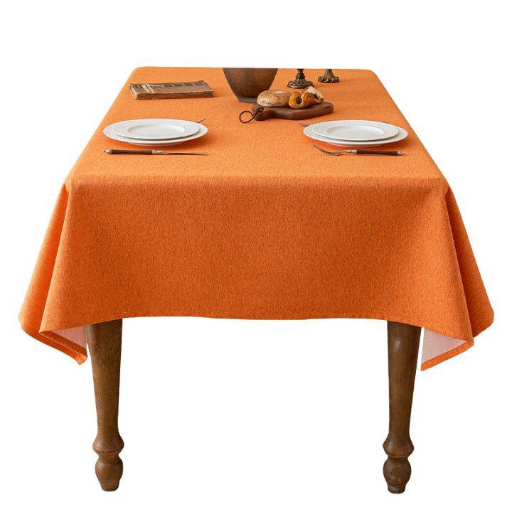 Faux Linen Rustic Reusable Rectangular Table Cloth Cover for Dining Waterproof Waterproof No-wash Dust-proof Coffee Table Cloth