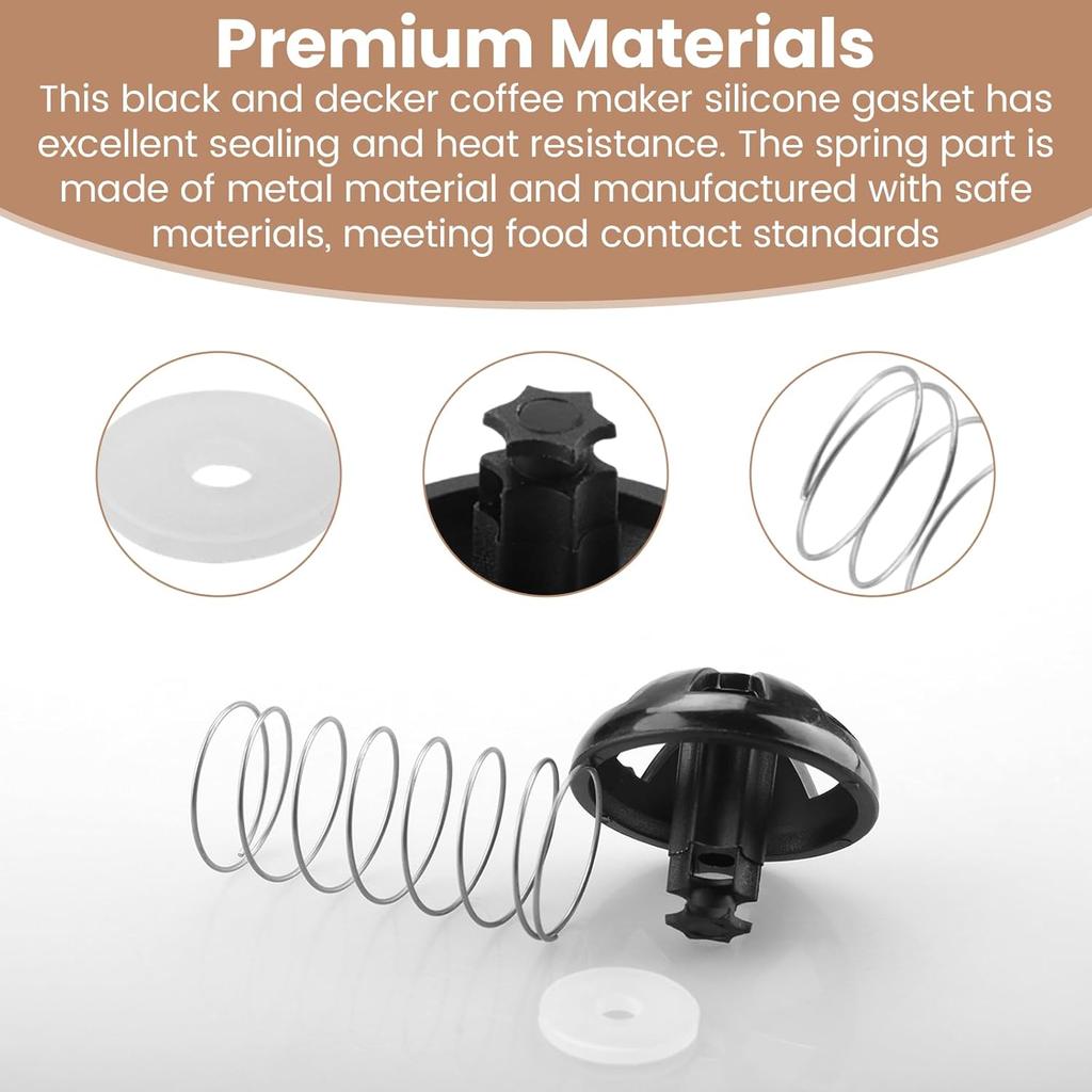 Coffee Replacement Brew Basket Spring Loaded Stopper Kits For Decker Hamilton coffee maker parts and Mr. Coffee Black, Compatible with majority 4-12