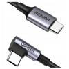 Кабель USB-C на USB-C, угловой Ugreen US255, 3A, 60 Вт, 0.5 м (Черный)